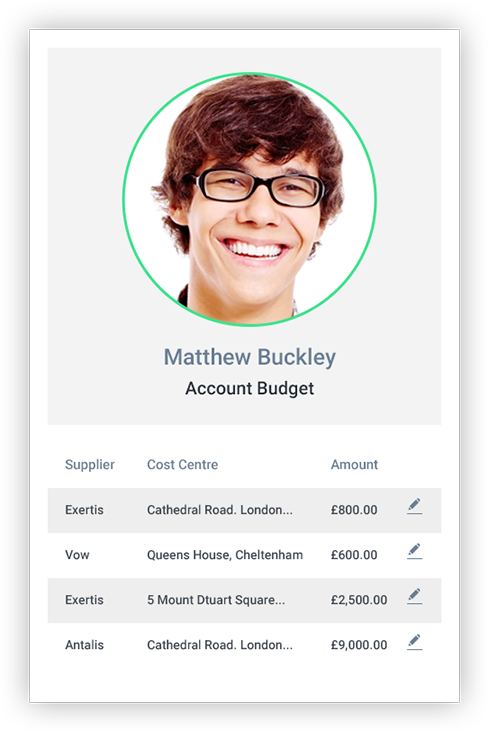 Customer account budget